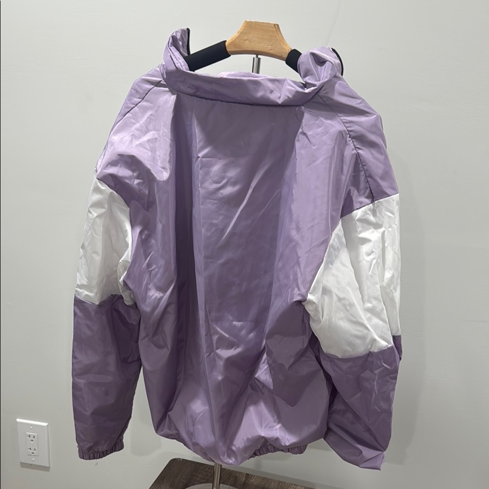 BoohooMAN Purple and White Windbreaker size S NWT - Picture 4 of 5